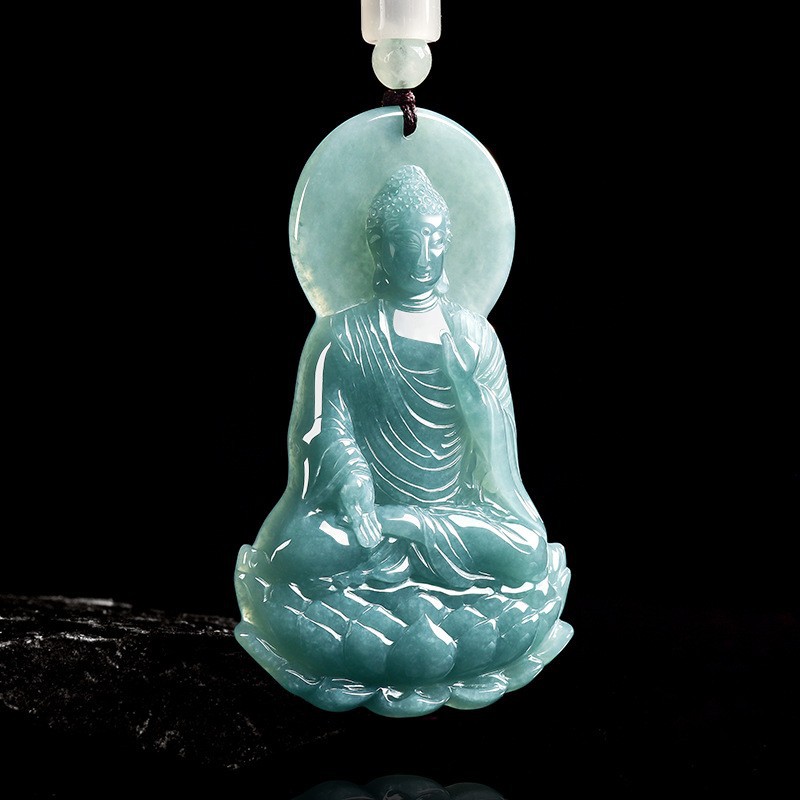 Women'S Fashion Gifts - หยกพม่าธรรมชาติพระพุทธรูปจี้สร้อยคอแฟชั่นหยกแท้เครื่องประดับหรูหราเครื่องรางอุปกรณ์เสริมของขวัญสำหรับผู้หญิง