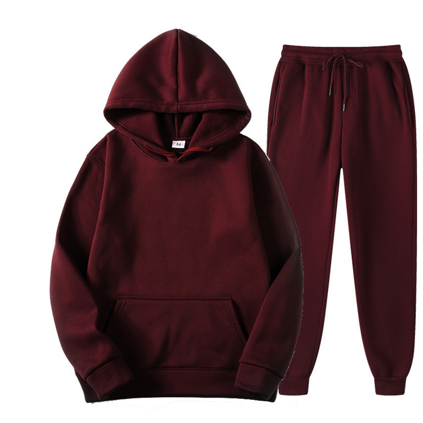 Women'S Fashion Hoodie - ชุดวอร์มแฟชั่นสำหรับผู้ชาย เสื้อฮู้ดดี้และกางเกงขายาว ชุดสีพื้นสำหรับผู้หญิง เสื้อฮู้ดดี้+กางเกง ชุดลำลองสำหรับเล่นกีฬา ชุดสำหรับผู้ชาย