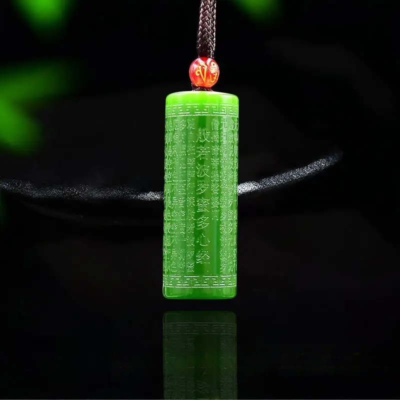 Women'S Fashion Gifts - หยกหัวใจ Sutra จี้แกะสลักแฟชั่น Amulet พระพุทธรูปผู้หญิงของขวัญ Jadeite