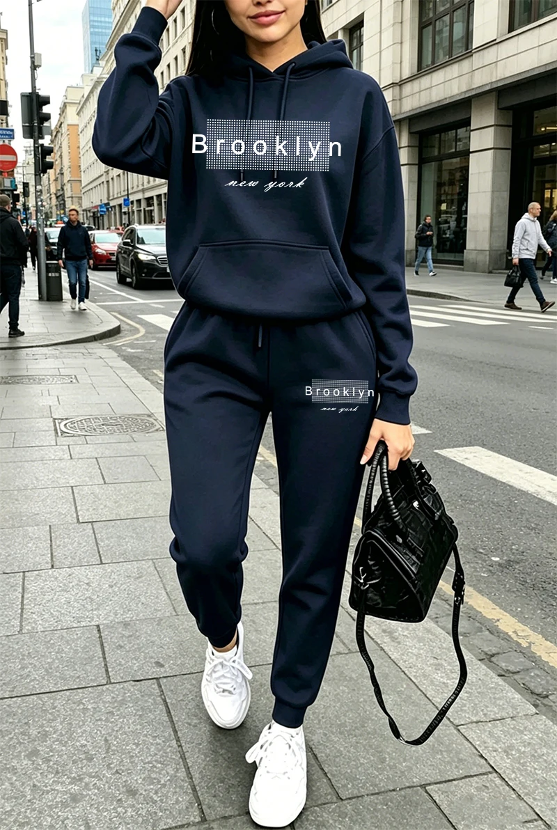 Women'S Fashion Hoodie - ชุดวอร์มผู้หญิงลายพิมพ์ เสื้อฮู้ดลำลอง เสื้อสเวตเชิ้ตสำหรับกิจกรรมกลางแจ้ง เสื้อผ้ากีฬา วิ่งจ๊อกกิ้ง แฟชั่นฤดูใบไม้ร่วง