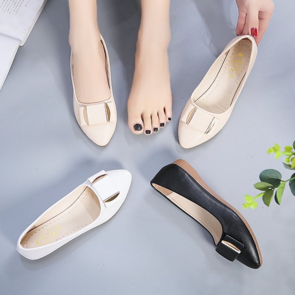 Women'S Fashion Loafers - รองเท้าผู้หญิงแฟชั่นลำลอง น้ำหนักเบา สวมใส่สบาย เหมาะสำหรับใส่ทำงาน แบบสวม ไม่ต้องผูกเชือก