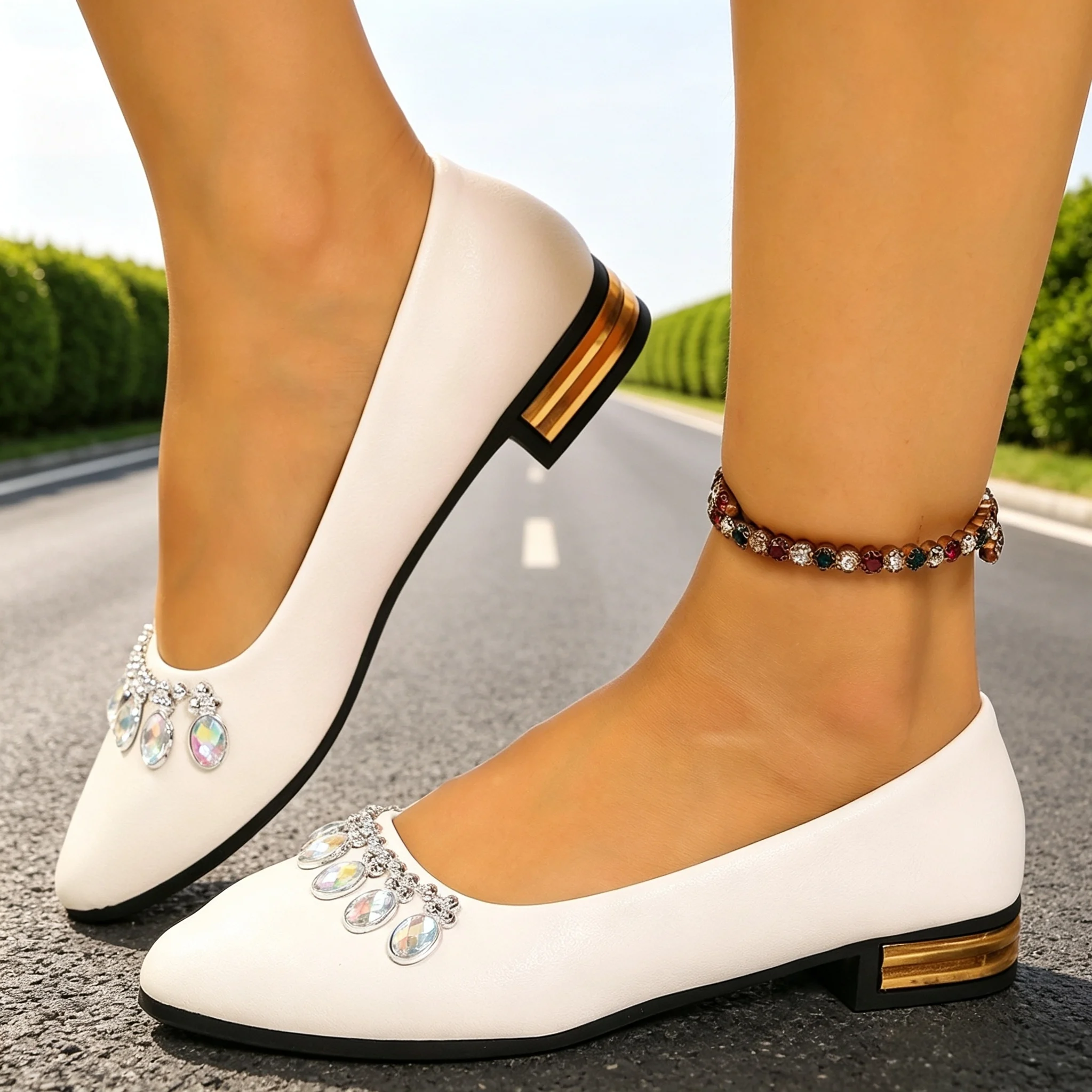 Women'S Fashion Loafers - รองเท้าส้นแบนสำหรับผู้หญิง หัวแหลม รองเท้าบัลเลต์ ไซส์ใหญ่ รองเท้าผ้าใบส้นแบนคุณภาพสูง แฟชั่น