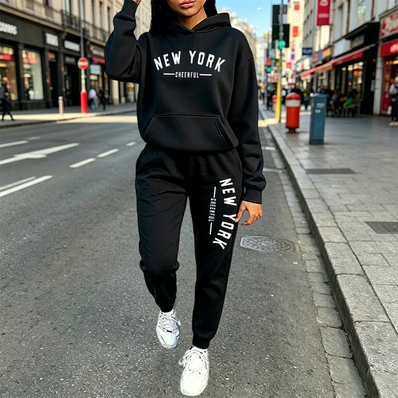 Women'S Fashion Hoodie - ชุดกีฬาผู้หญิงแฟชั่นใหม่ปี 2026 สำหรับใส่ในบ้านและนอกบ้าน ให้ความอบอุ่นสบาย ชุดฮู้ดดี้สำหรับฤดูใบไม้ร่วงและฤดูหนาว เหมาะสำหรับใส่ลำลองในชีวิตประจำวัน
