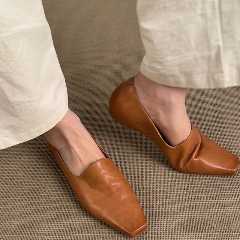 Women'S Fashion Loafers - รองเท้าโลฟเฟอร์แบบเรโทรสำหรับผู้หญิง สไตล์อังกฤษ หัวเหลี่ยม แบบสวม