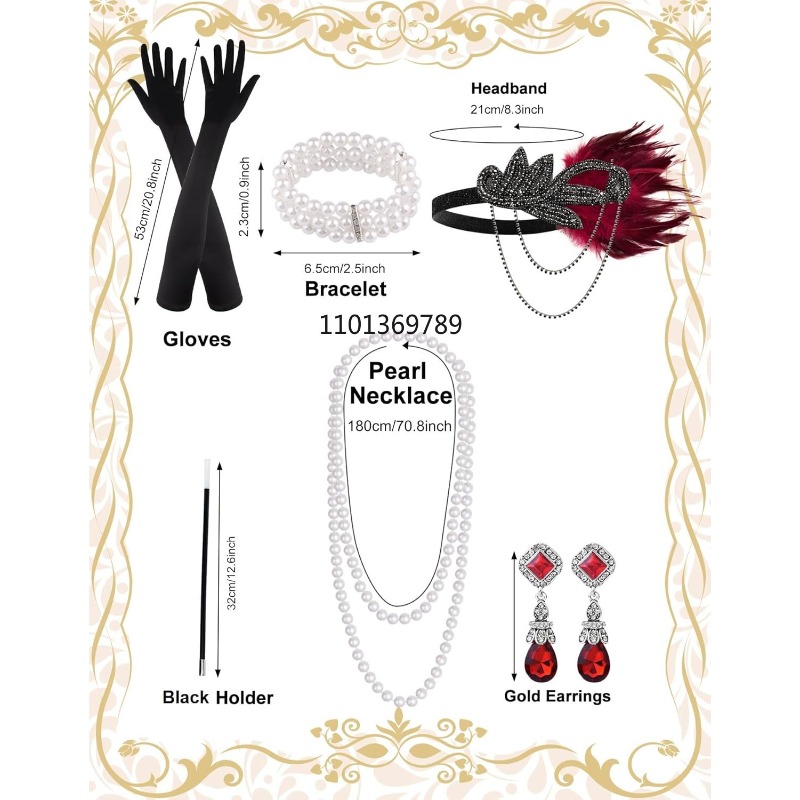 6 ชิ้น ชุดเครื่องประดับสไตล์แฟ - Women'S Fashion Roaring 20S บทวิจารณ์และราคา
