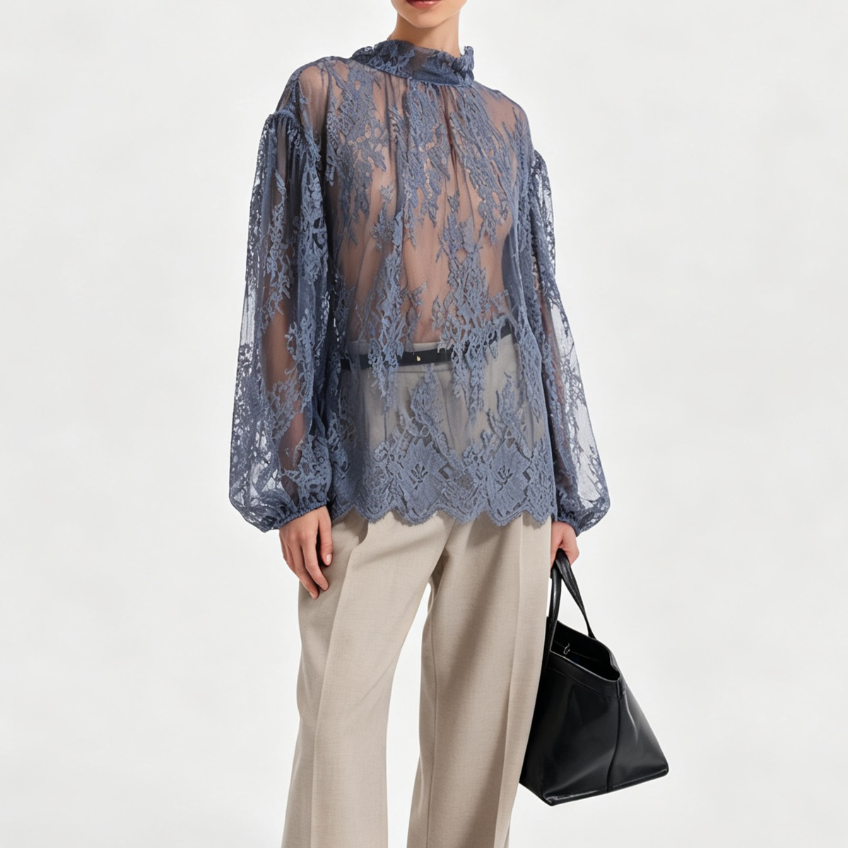 เสื้อผู้หญิง IG 2026 ผ้าลูกไม้ - Puff Sleeve Blouse บทวิจารณ์และราคา
