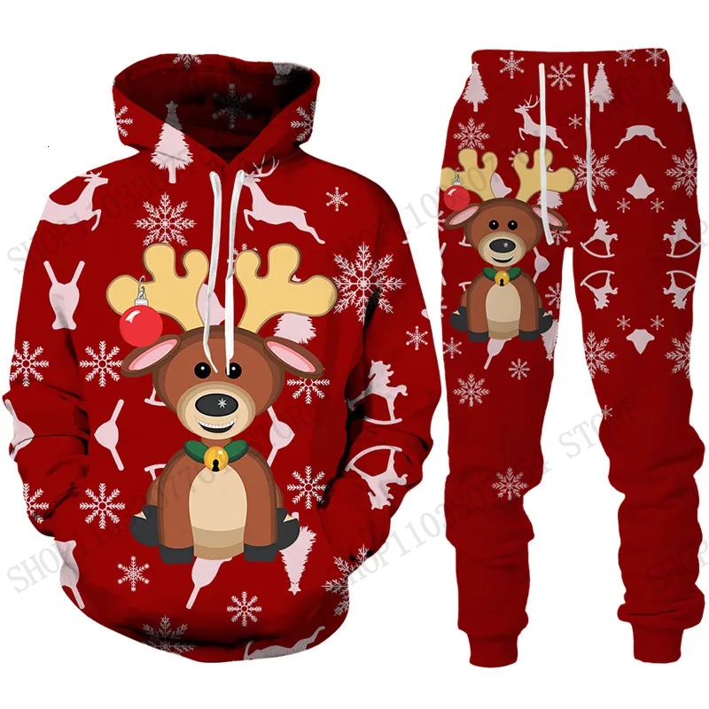 ชุดฮู้ดดี้และกางเกงลายกวางเรนเ - Women'S Fashion Hoodie บทวิจารณ์และราคา
