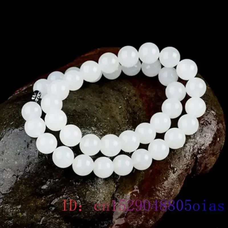 สีขาวหยกลูกปัดสร้อยคอลูกปัดธรร - Women'S Fashion Gifts บทวิจารณ์และราคา