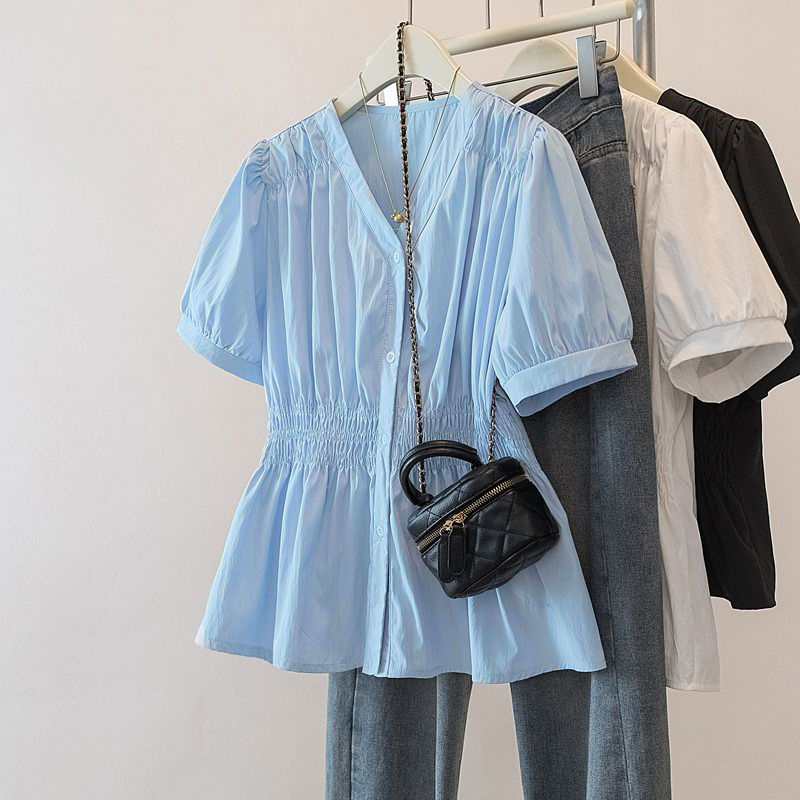 เสื้อเชิ้ตและเสื้อเบลาส์แฟชั่น - Puff Sleeve Blouse บทวิจารณ์และราคา