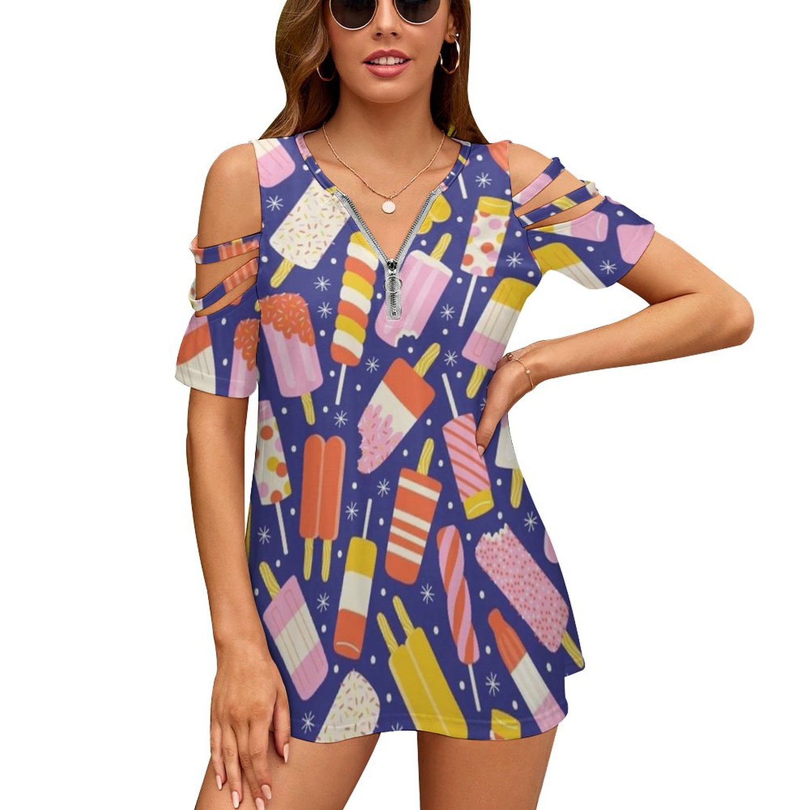 Popsicles ใหม่แฟชั่น Zip Off ไ - Women Fashion Vector บทวิจารณ์และราคา