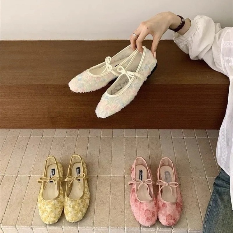 รองเท้าแมรี่เจนตาข่ายลายกุหลาบ - Women'S Fashion Loafers บทวิจารณ์และราคา