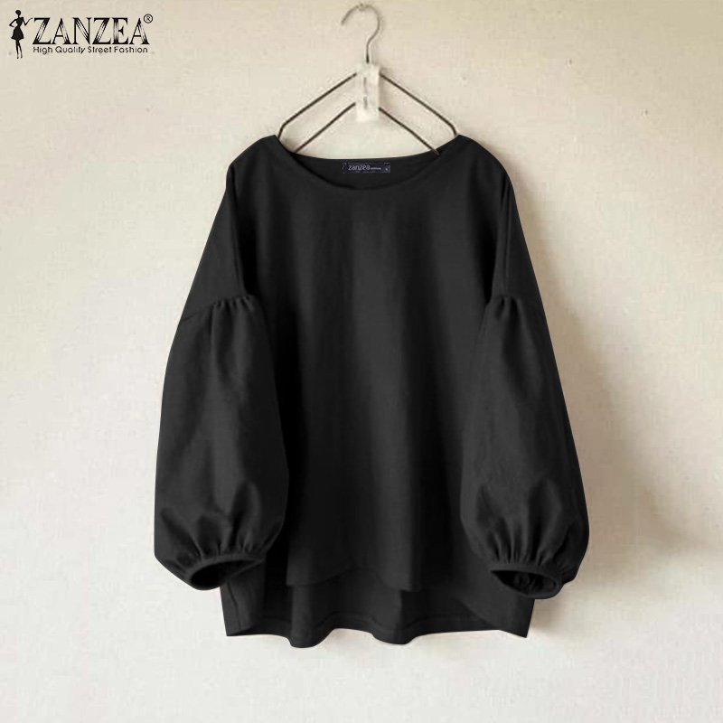 ZANZEA เสื้อผู้หญิงไซส์ใหญ่ เส - Puff Sleeve Blouse บทวิจารณ์และราคา