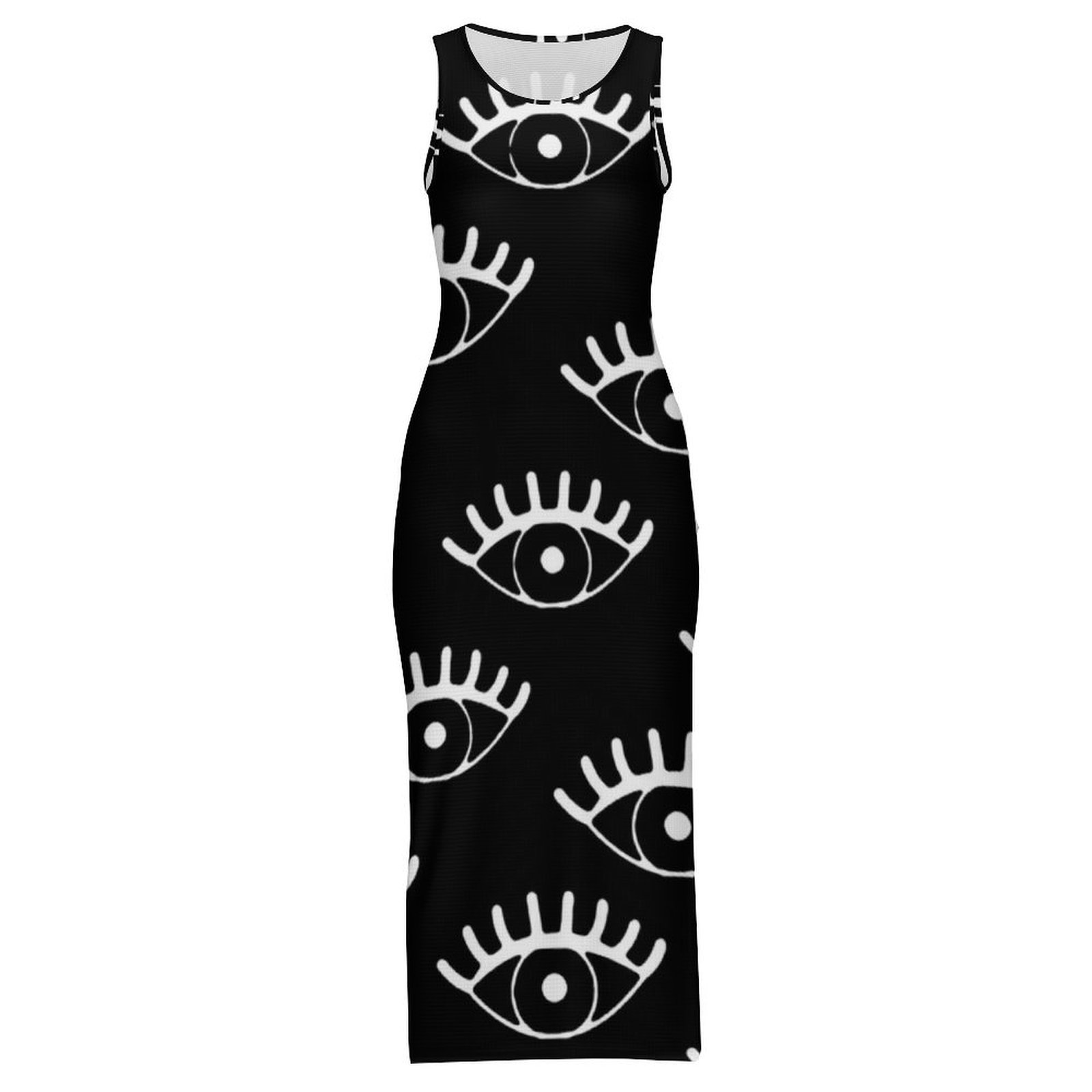 ชุดเดรสบอดี้คอนสีขาวลายตาตลกสำ - Women Fashion Vector บทวิจารณ์และราคา
