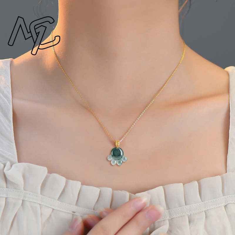 จี้หยกน้ำเงินธรรมชาติรูปอุ้งเท - Women'S Fashion Gifts บทวิจารณ์และราคา
