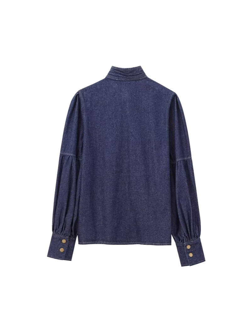 เสื้อเบลาส์ผ้าเดนิมเทียม AW Ur - Puff Sleeve Blouse บทวิจารณ์และราคา