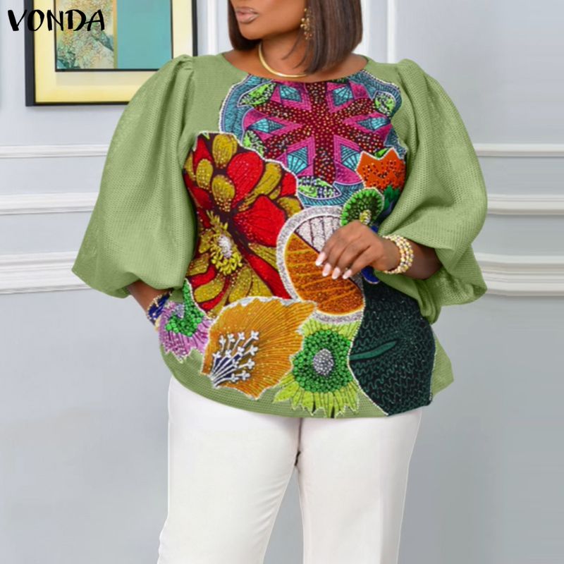 เสื้อแฟชั่นผู้หญิง VONDA ไซส์ใ - Puff Sleeve Blouse บทวิจารณ์และราคา